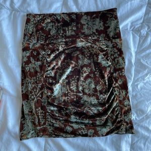 Free People Velvet Foliage Miniskirt